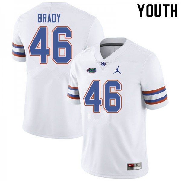 Jordan Brand Youth #46 John Brady Florida Gators College Football Jersey White